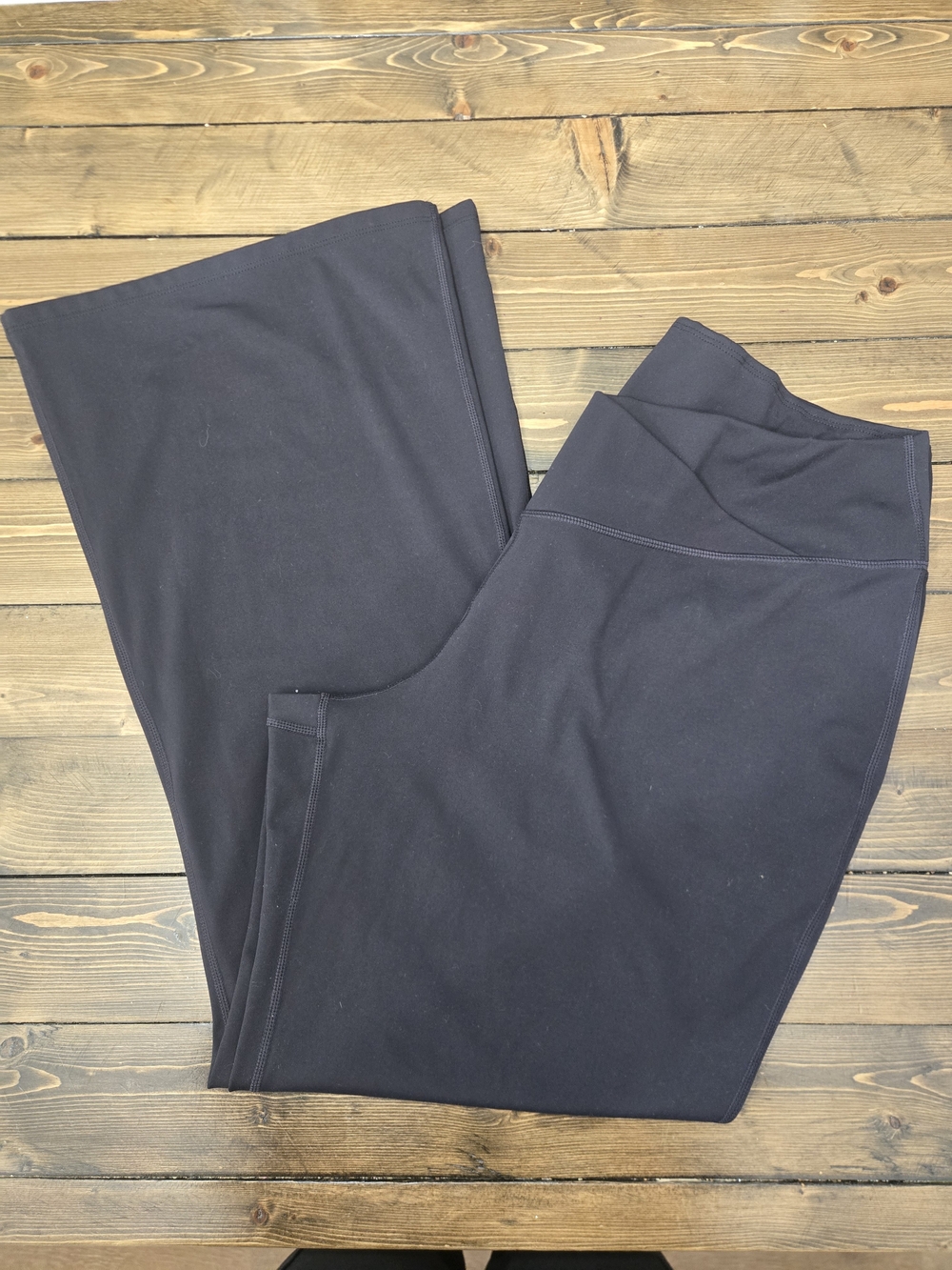 Womens HALARA Black Wide-Leg Cross Over Pull-On Yoga Pants Size 2xl